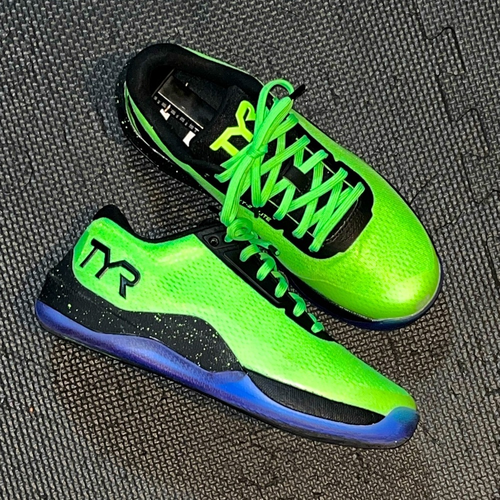 TYR Neon Green Training Sneakers CXT-2F Elite Carbon W 7.5 M 6 CrossFit Gym